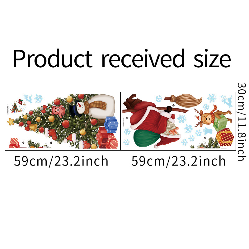 Christmas Tree Santa Claus Glass Window Doors Home Decoration Wall Stickers Self adhesive Wholesale Cross border