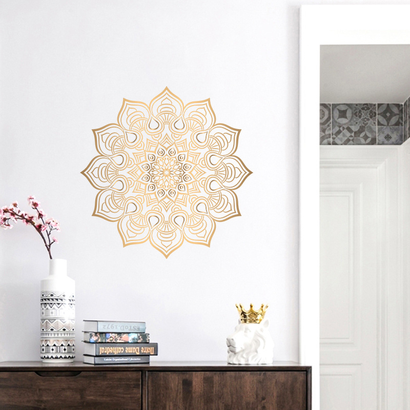 Ethnic style golden mandala pattern bedroom, entrance, wall beautification, decoration, wall stickers