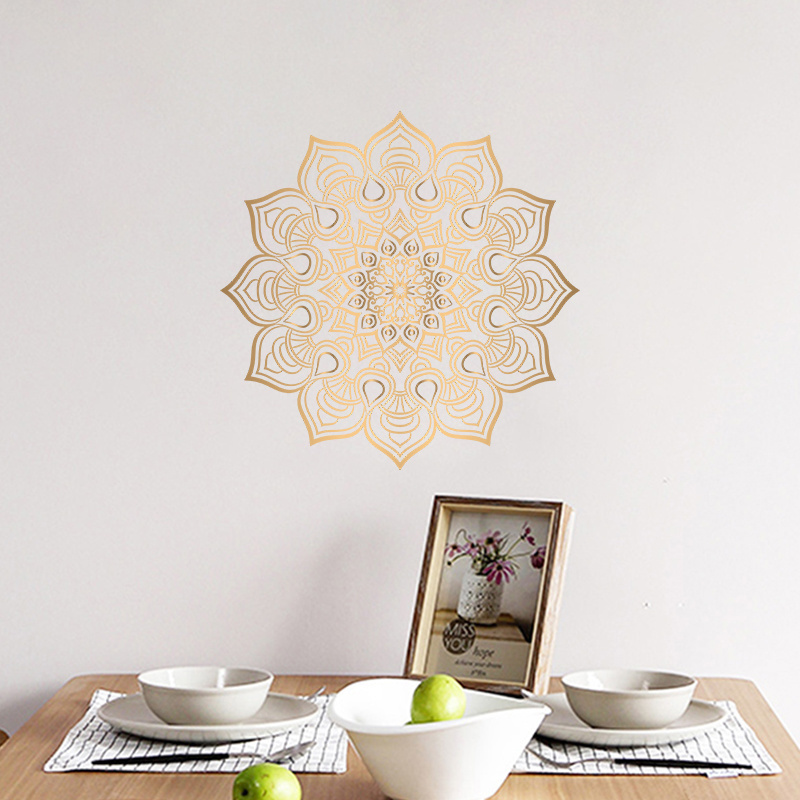 Ethnic style golden mandala pattern bedroom, entrance, wall beautification, decoration, wall stickers