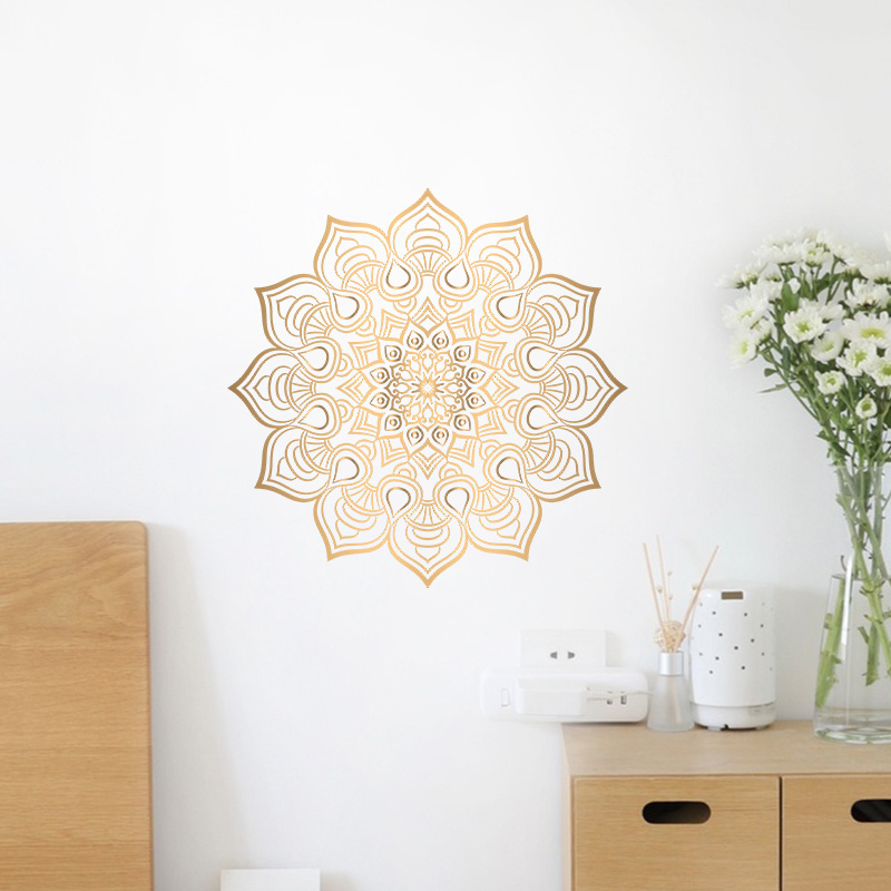 Ethnic style golden mandala pattern bedroom, entrance, wall beautification, decoration, wall stickers