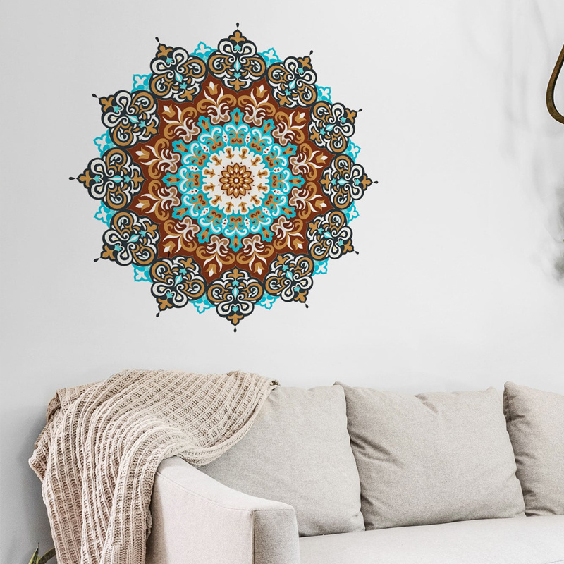 Fanshe Foreign Trade Wall Sticker Creative Mandala Living Room Sofa Bedhead Self adhesive Wall Sticker Decal Removable