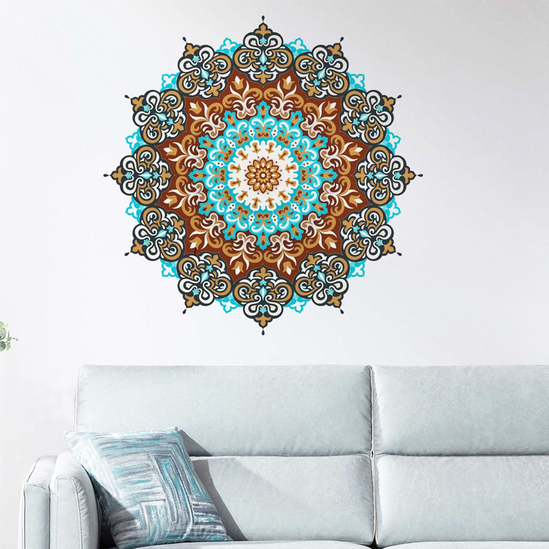 Fanshe Foreign Trade Wall Sticker Creative Mandala Living Room Sofa Bedhead Self adhesive Wall Sticker Decal Removable