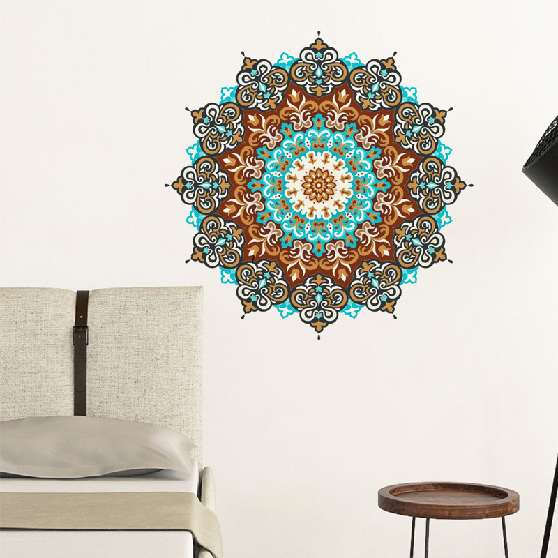 Fanshe Foreign Trade Wall Sticker Creative Mandala Living Room Sofa Bedhead Self adhesive Wall Sticker Decal Removable