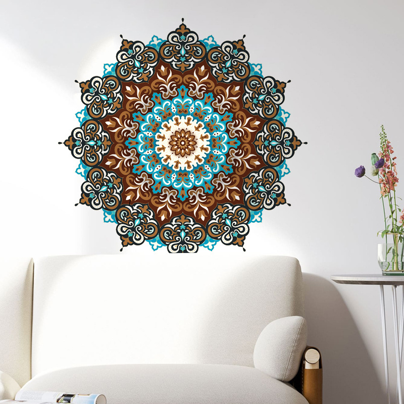 Fanshe Foreign Trade Wall Sticker Creative Mandala Living Room Sofa Bedhead Self adhesive Wall Sticker Decal Removable