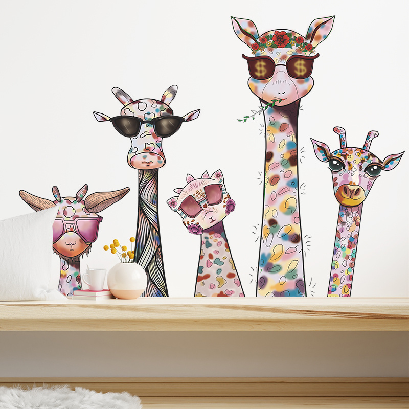 Cartoon Creative Spotted Giraffe Bedroom Kindergarten Background Wall Decoration Wall Decal