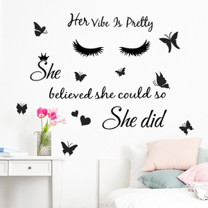 She believed she could so she did classroom and dormitory wall decoration Inspirational short sentences wall stickers