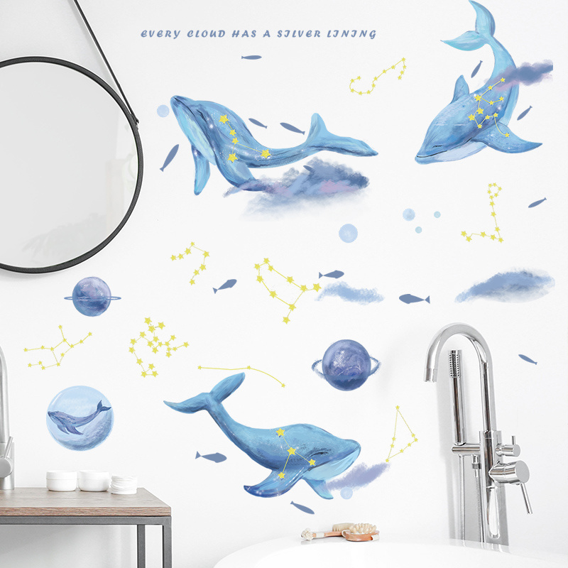 Cartoon Dolphin Planet Bedroom Living Room Decoration Wall Decal Vinyl stickers Factory supplier