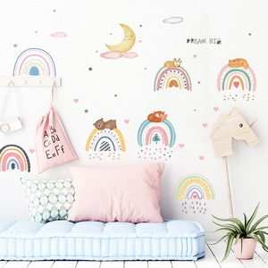 Cartoon Rainbow Moon Big Dream wall stickers 3d home decoration for kids room decals waterproofs and removable