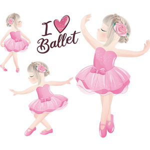 A little girl dancing ballet Wall sticker Baby's Room Kindergarten Nursery Home decor Girl's Room wall decoration