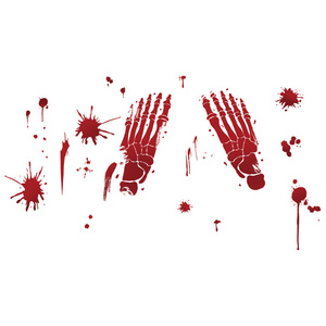 Halloween horror blood stains blood footprints staircase  floor  glass stickers Self pasting stickers