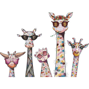 Cartoon Creative Spotted Giraffe Bedroom Kindergarten Background Wall Decoration Wall Decal