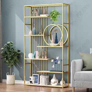 Home office furniture wine cabinet mini library bookshelf bookcase decor wholesale gold corner modern bookshelf