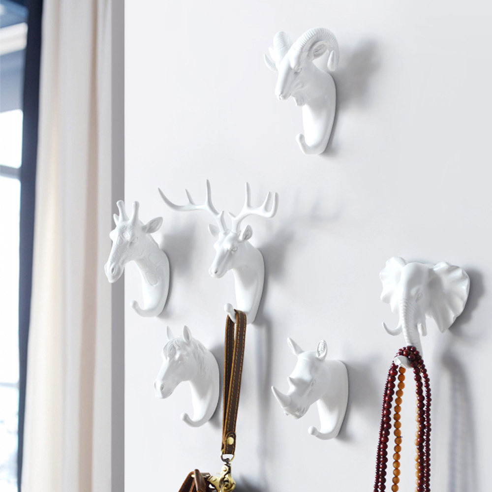 Wall Hanging Hook Reusable Deer Antlers Wall Art Coat Rack For Clothes Self Adhesive Display Racks Hanger