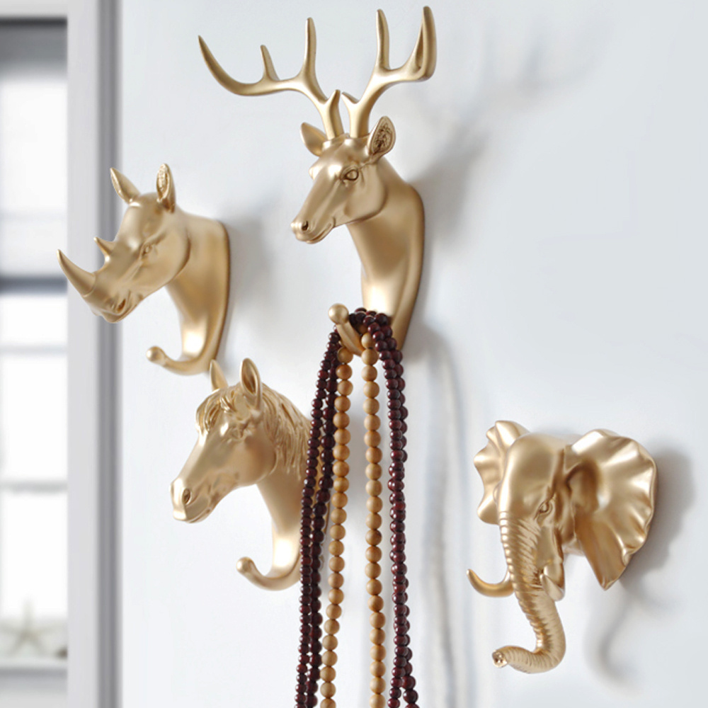 Wall Hanging Hook Reusable Deer Antlers Wall Art Coat Rack For Clothes Self Adhesive Display Racks Hanger