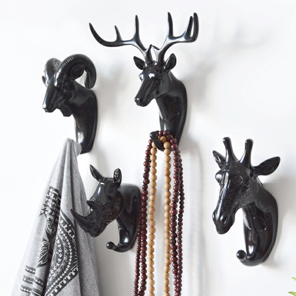 Wall Hanging Hook Reusable Deer Antlers Wall Art Coat Rack For Clothes Self Adhesive Display Racks Hanger