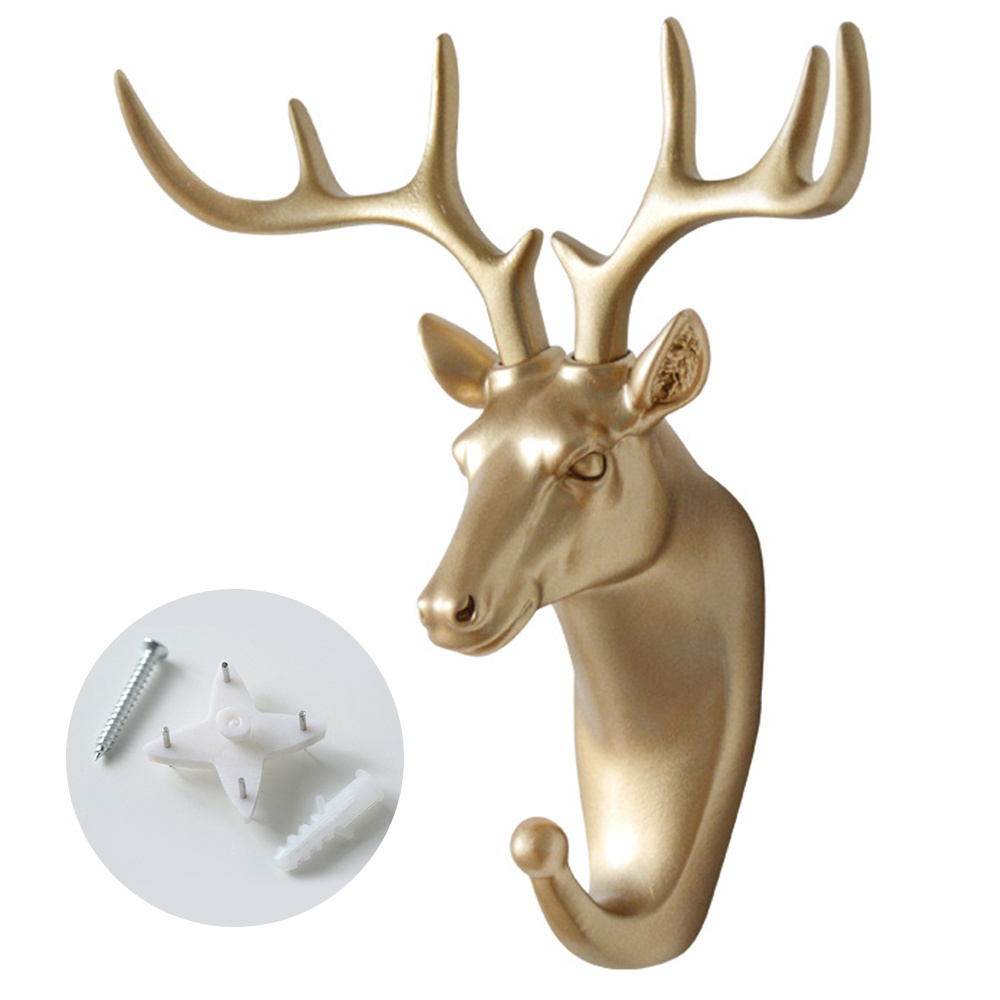 Wall Hanging Hook Reusable Deer Antlers Wall Art Coat Rack For Clothes Self Adhesive Display Racks Hanger