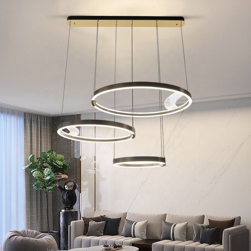 Large Simple Circle Ring Pendant Light Modern LED Lighting For Dining Living Room Bedroom