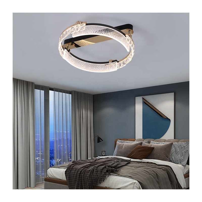 Surface Mounted Minimalist LED Crystal Ceiling Lamp For Living Room Bedroom Restaurant Hall Minimalist