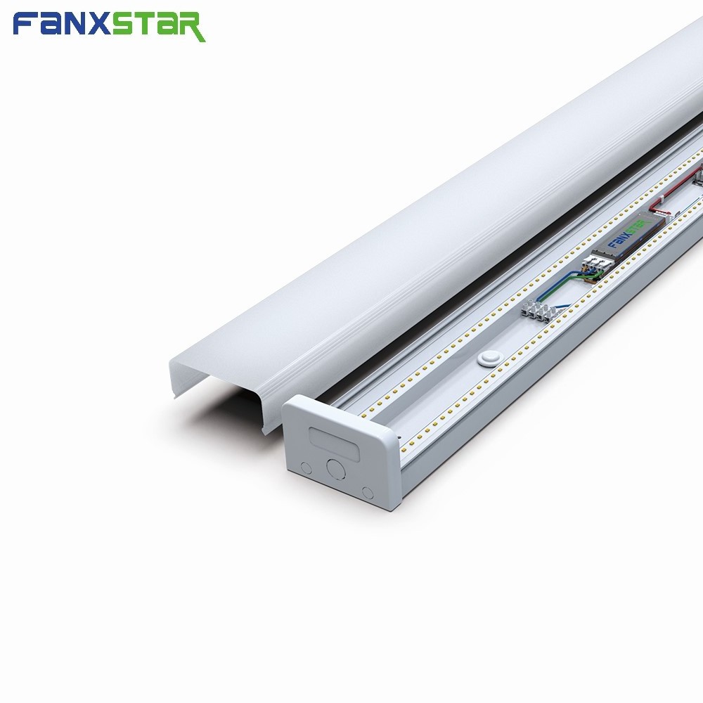 OEM& ODM Linear LED Fixture Batten Tri-CCT with Sensor Aluminum Based Linkable Linear Luminaire For Indoor