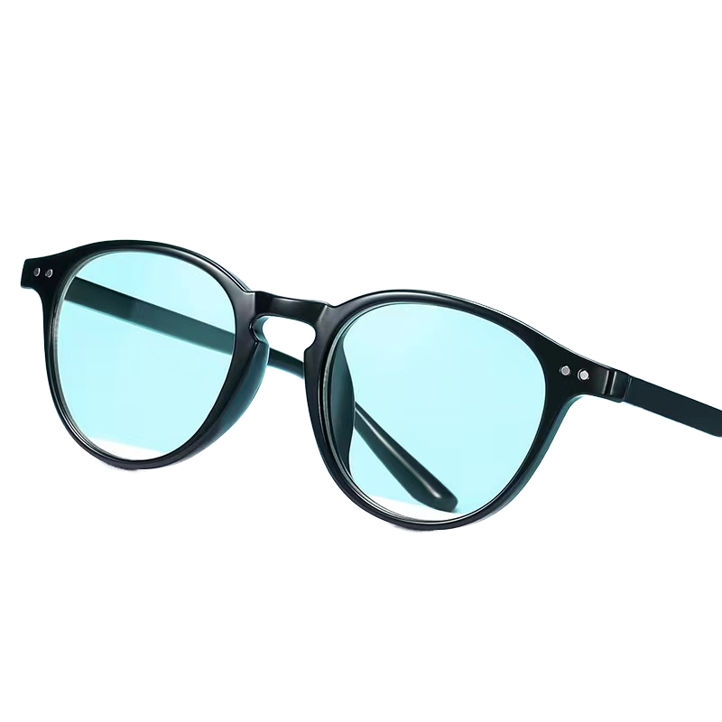 FANXUN TY277 New Anti-Blue Reading Glasses Retro Flat Cross-Border round Frame Plain Computer Goggles for Men and Women