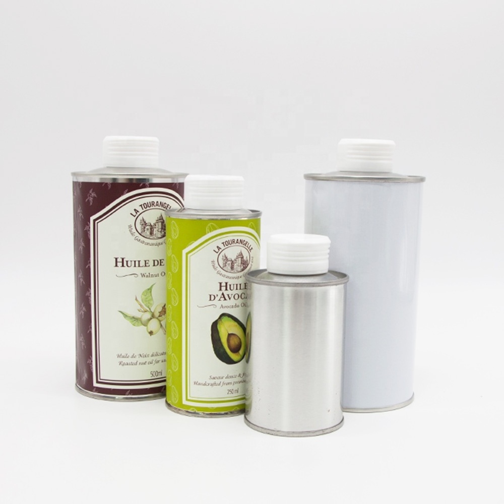 Customizable size Empty food grade tin containers olive oil tins wholesale Linseed Oil Cans