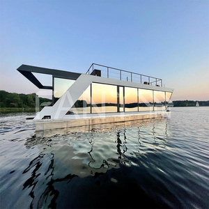 New design House boat aluminum pontoon houseboat for sale space capsule boathouse floating solar-powered electric houseboat