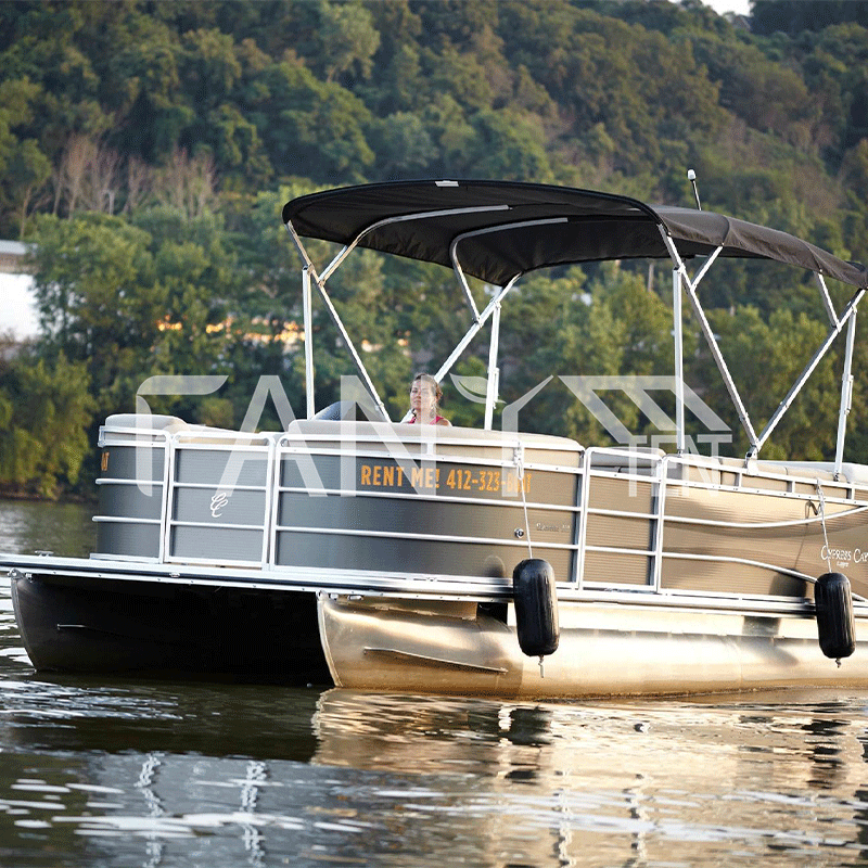 Aluminium party luxury fishing custom mini passenger double decker pontoon plastic restaurant boats electric frame flooring