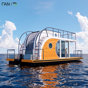 OEM/ODM 11m /36ft Prefab Water Solar House Boat Manufacturers Pontoon Villa Aluminum Luxury Floating Kit For Sale