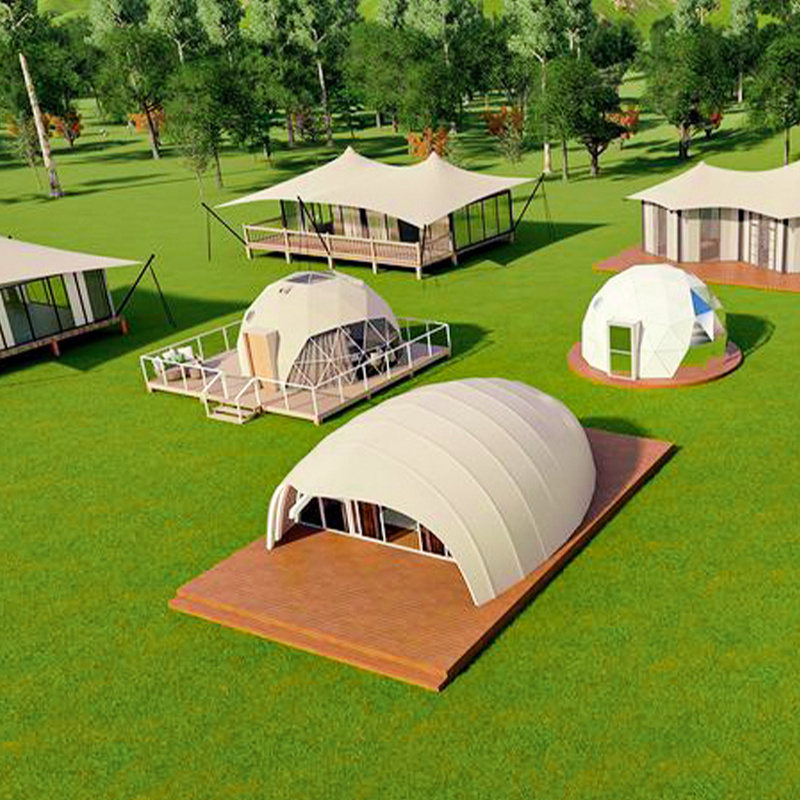 Best sell living resort glamping tent luxury snail shape 2-3 people safari villa hotel house shaped tents