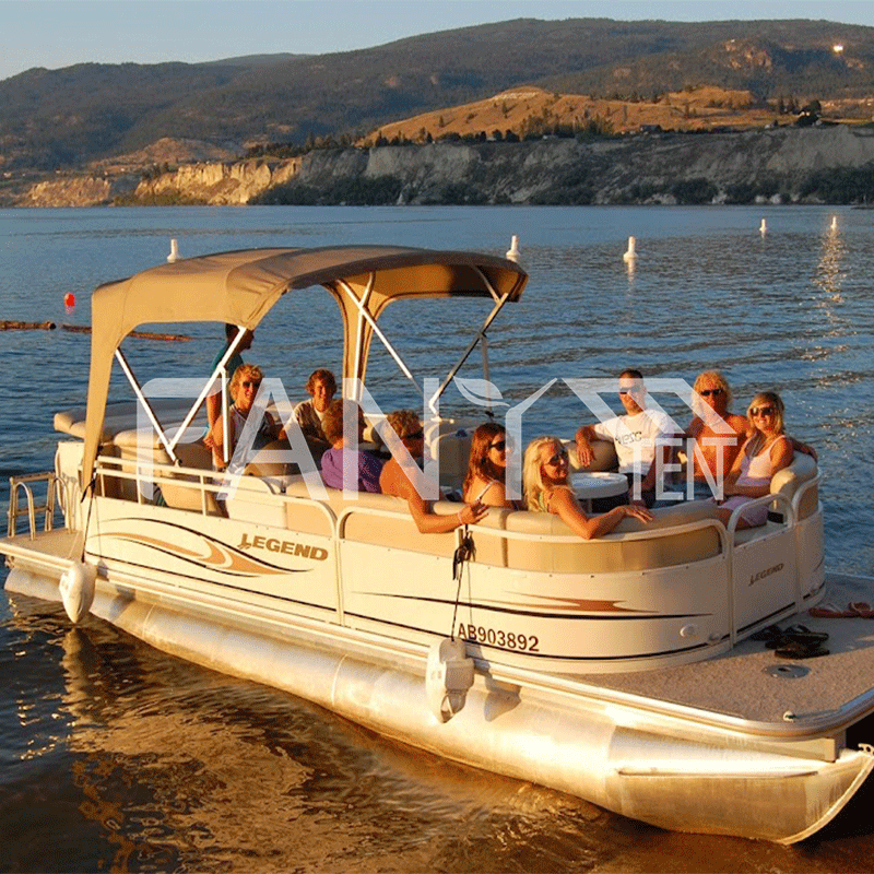 Best Selling Party Barge Floating Tritoon modular boat plastic pontoonsPontoon Boat With Swingback with kitchen For Sale