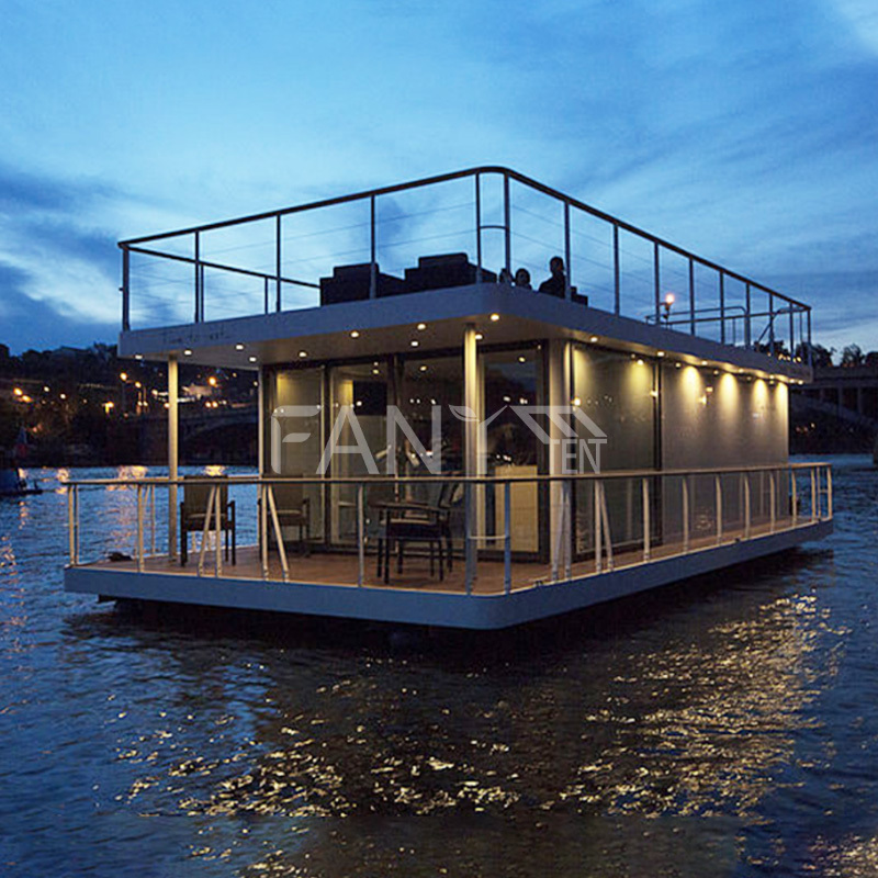 inflatable luxury home prefab for sale pontoon floating small aluminum fiberglass pilot kit cheap yacht trailer cabin house boat