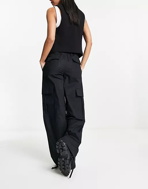 2023 OEM High Quality Custom Outdoor Streetwear Drawstring Loose wide leg Oversized Cotton Baggy Parachute Cargo pants for Women