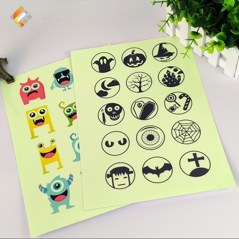 Stickers Vinyl Adhesive Printable Custom Sheet Inkjet Luminous Label Animals Pvc Luminescent Glow In The Dark Sticker Paper