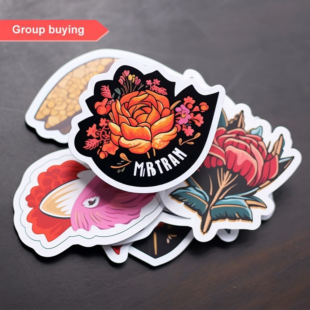 Customized Die Cut Logo Stickers Vinyl PVC UV Resist Printing Label Waterproof Self-Adhesive Custom Stickers