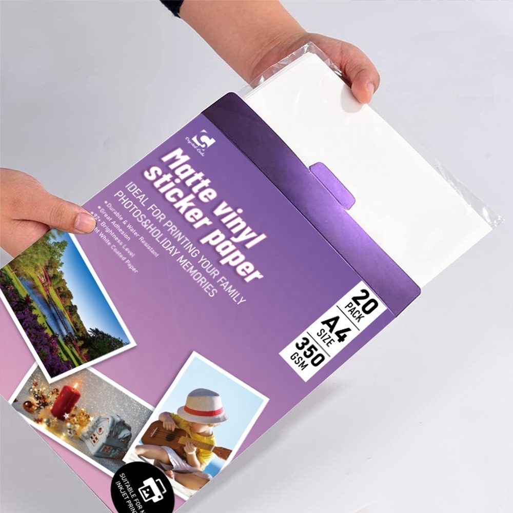 Hot Selling Thick Printable Waterproof Inkjet A3 Transfer Film A4 Water Proof White Matte Vinyl Sticker Paper For In