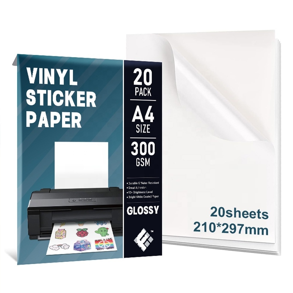 High Quality Wholesale Waterproof Premium Sheet Glossy Pr For Inkjet A4 Printable Vinyl Sticker Paper Matte Fanyi