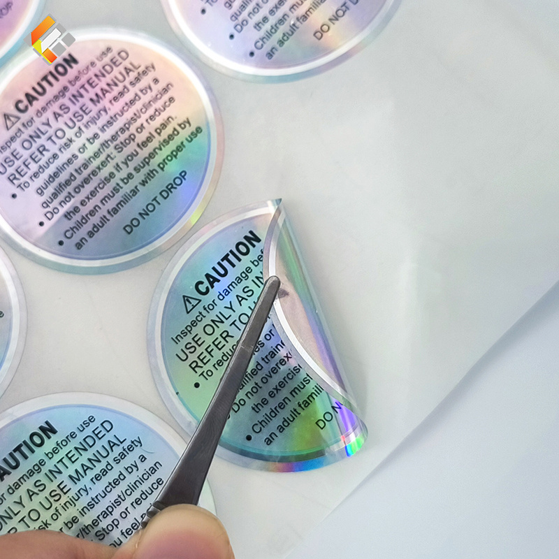 Hologram Sticker Label Laser Paper 3D Custom Labels Logo Hat Void Manufacturer Eggshell Gold Metallic Off Holographic Stickers