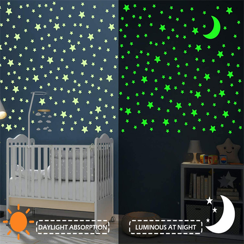 Custom Space Vinyl Glow in The Dark Sticker Spacecraft Ceiling Wall Decor Luminous Stickers