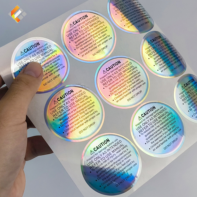 Hologram Sticker Label Laser Paper 3D Custom Labels Logo Hat Void Manufacturer Eggshell Gold Metallic Off Holographic Stickers