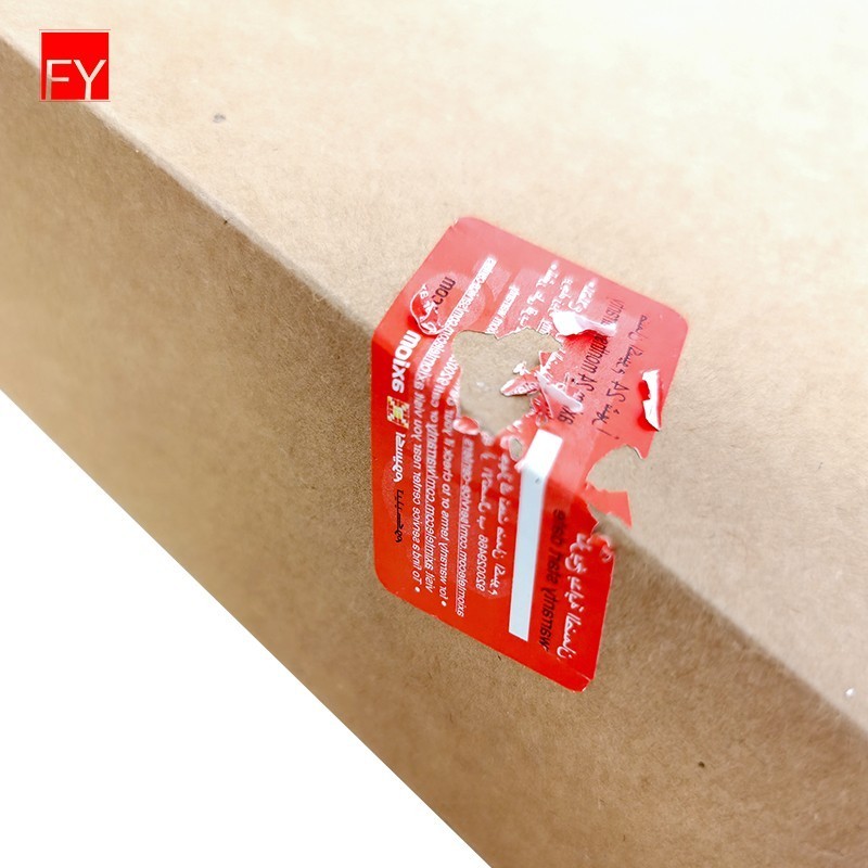 Stickers Label Custom A4 Paper Tamper Evident  Destructible Material Die Cut Eggshell Sticker