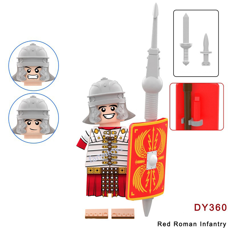 Medieval Series DY360-362 Shield Roman Soldier Head Movable Mini Action figure Toys Building Blocks