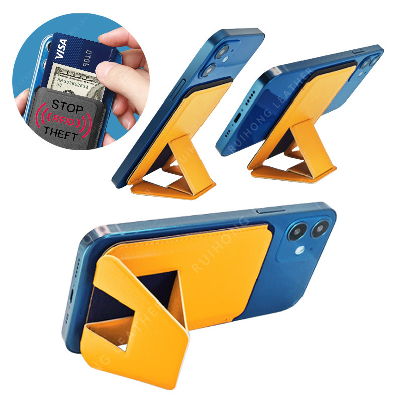 STOP RFID THEFT  Leather phone case The First Snap-On  Stand & Wallet for iPhone 12 Series Android phone