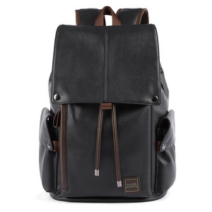 Men PU Leather Backpack for Laptop Male Business Mochilas Couro Masculina Motorcycle Back Pack Travel Rucksack School Book Bag