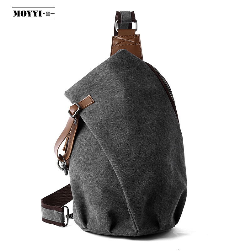 Canvas Outdoor Multifunction Casual Single Shoulder Crossbody Men Messenger Chest Sling For Walking Hiking