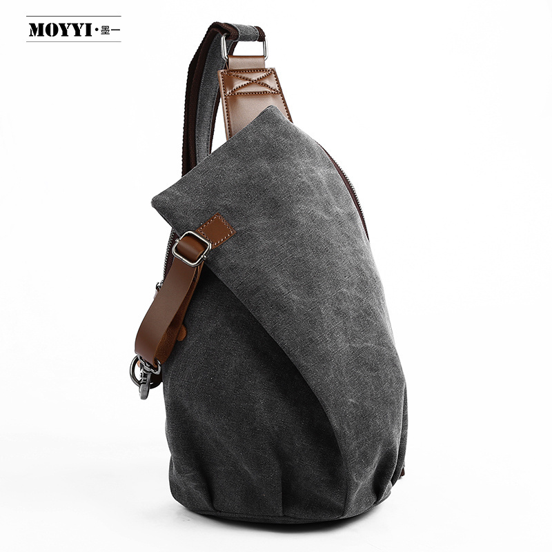 Canvas Outdoor Multifunction Casual Single Shoulder Crossbody Men Messenger Chest Sling For Walking Hiking