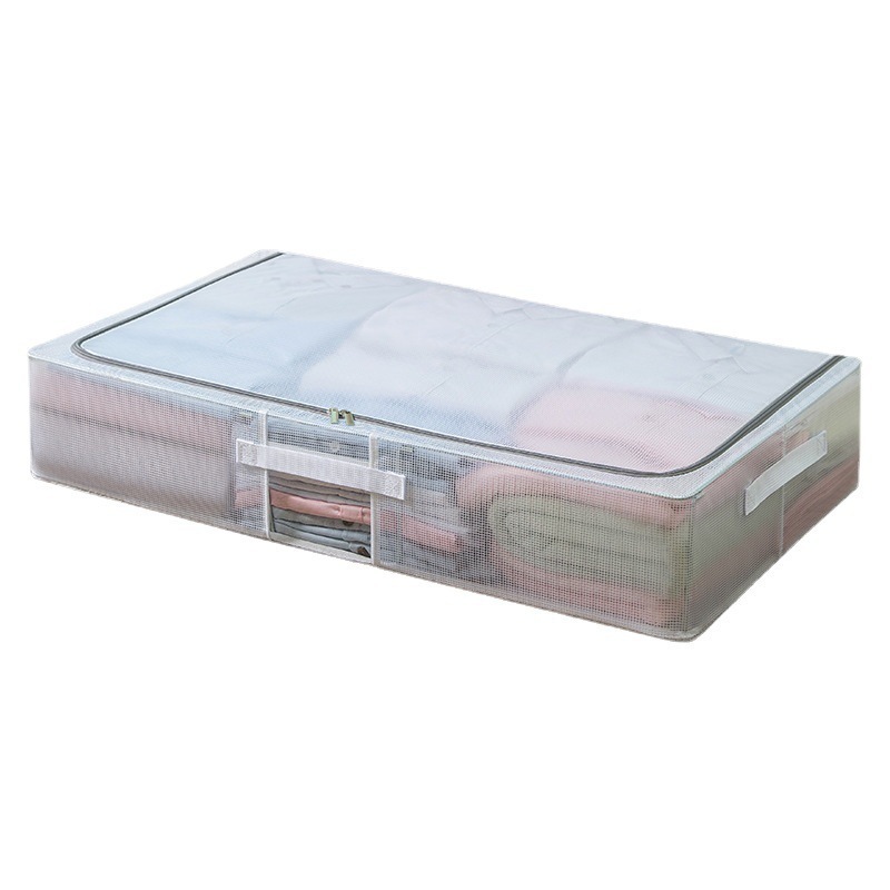 Large Capacity Folding Shoe Box Storage PVC Material Under Bed Storage With Reinforced Handle