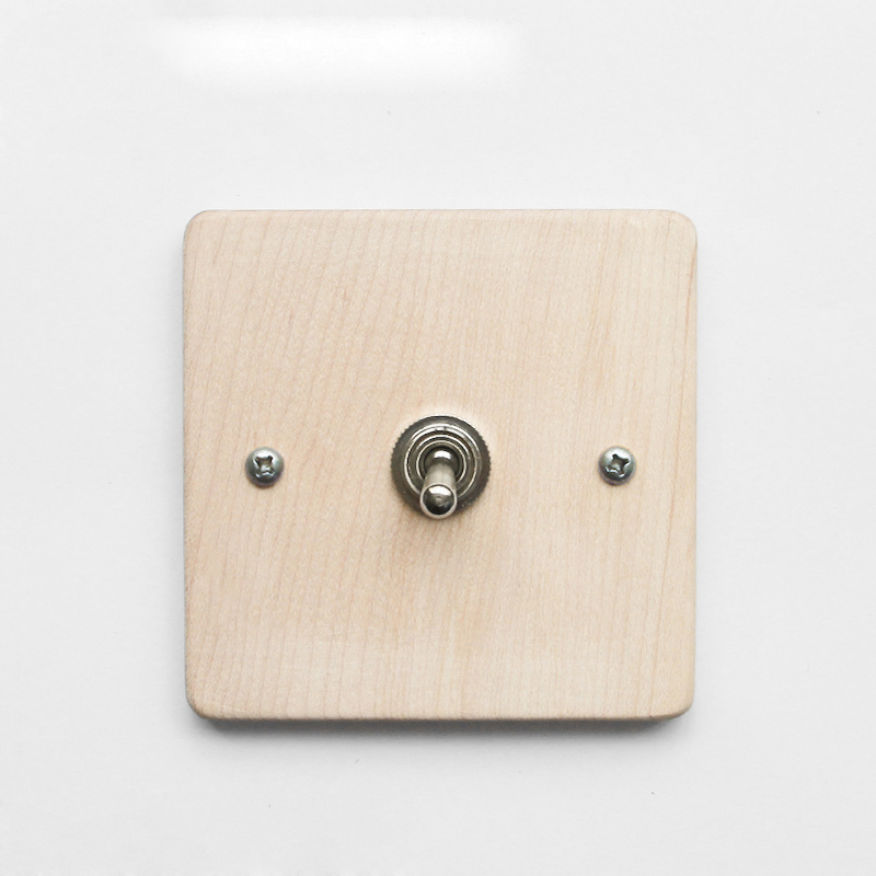 Maple/Walnut Luxury Wall Light Switch Panel Hand Made Retro Switch 10A 110V-250V Wood Panel Brass Lever 1 GANG/ 2 GANG