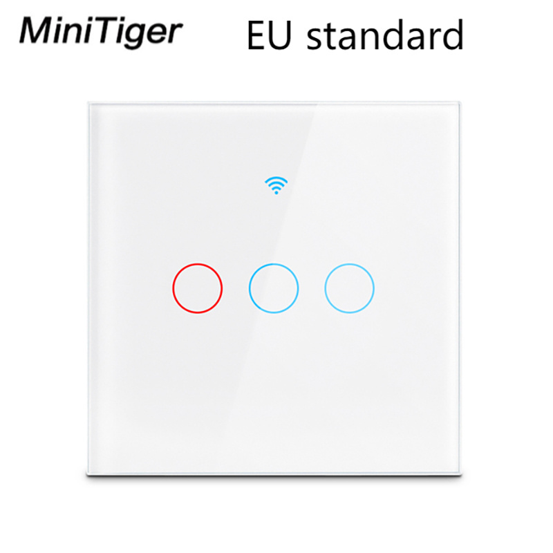 Wifi Wall Touch Switch EU No Neutral Wire Required Smart Light Switch 1 2 3 4 Gang Tuya Smart Switch With Alexa Google Home