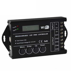 TC421 Wifi Time Controller 12V-24V 5 Channel 20A Time Programmable LED Controller