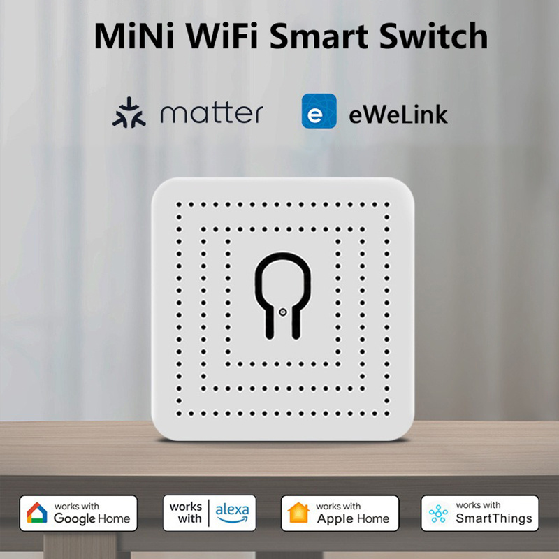 Matter Smart Home Apple Homekit Alexa Google Smartthings supported 16A 2 Way DIY Timer WiFi Breaker Matter Smart Switch On Off